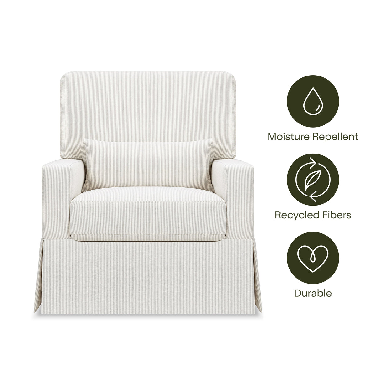 Sillón giratorio y mecedora Crawford con respaldo de almohada