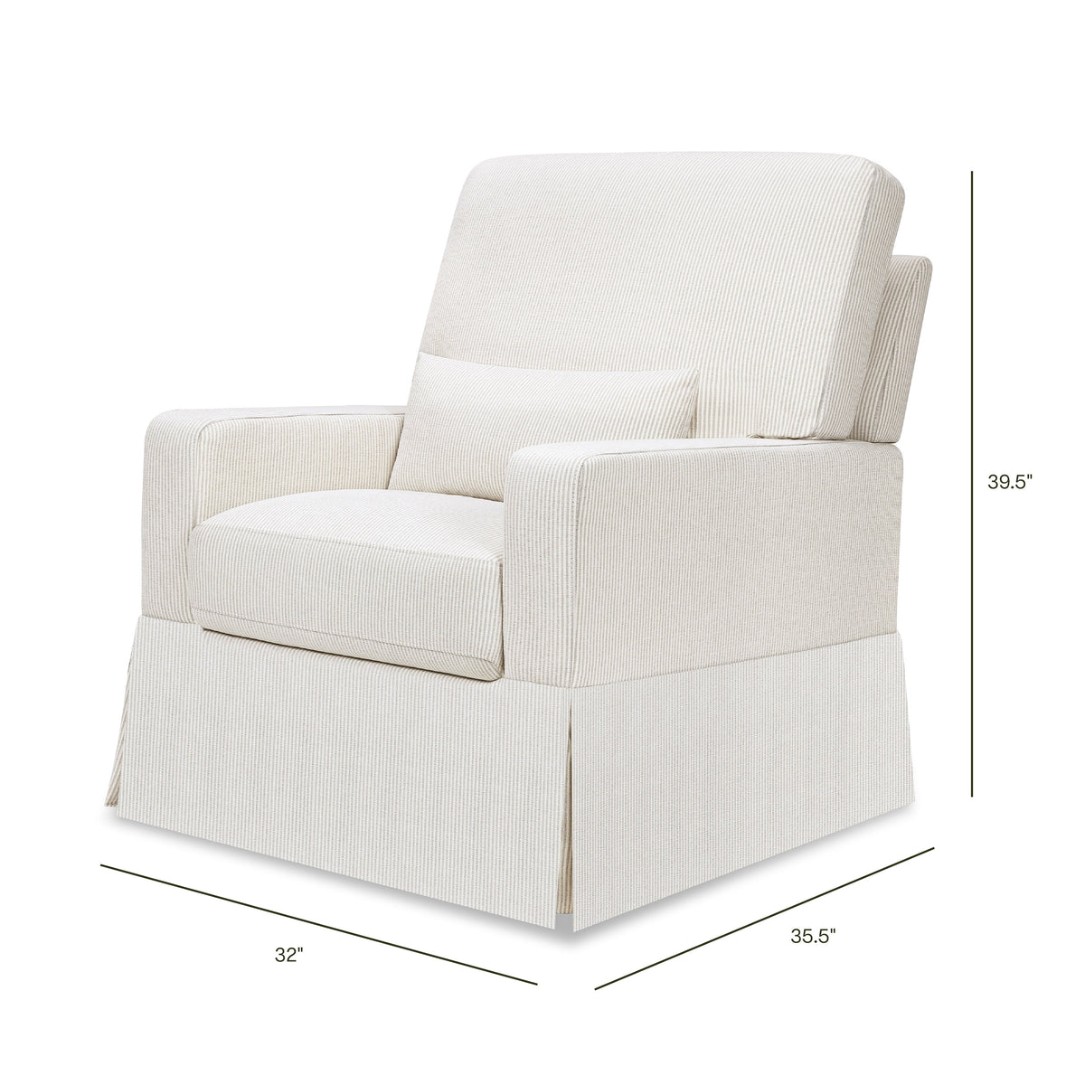 Sillón giratorio y mecedora Crawford con respaldo de almohada