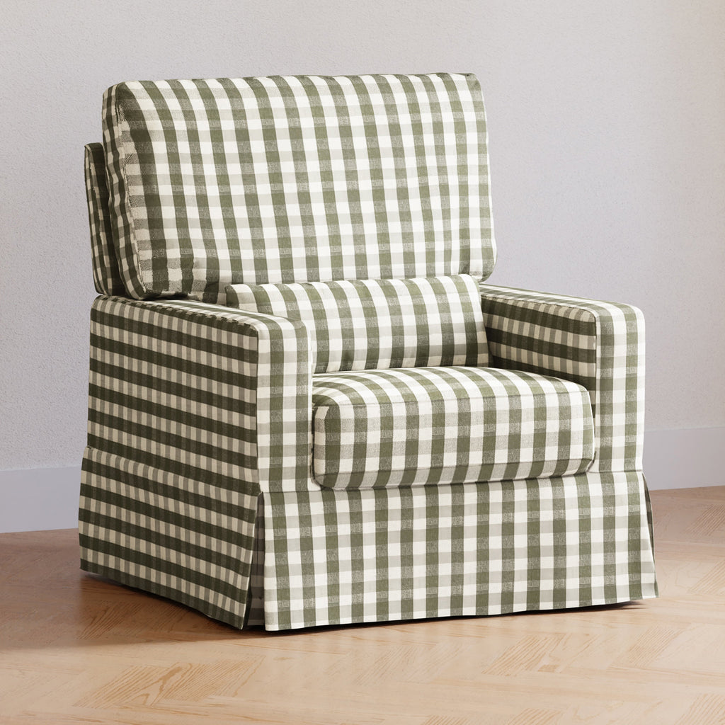 Sillón giratorio y mecedora Crawford con respaldo de almohada