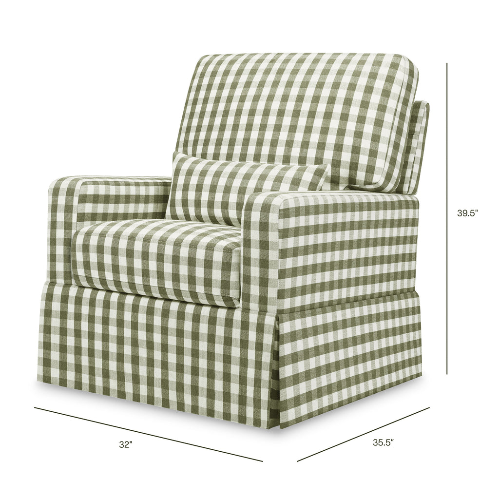 Sillón giratorio y mecedora Crawford con respaldo de almohada