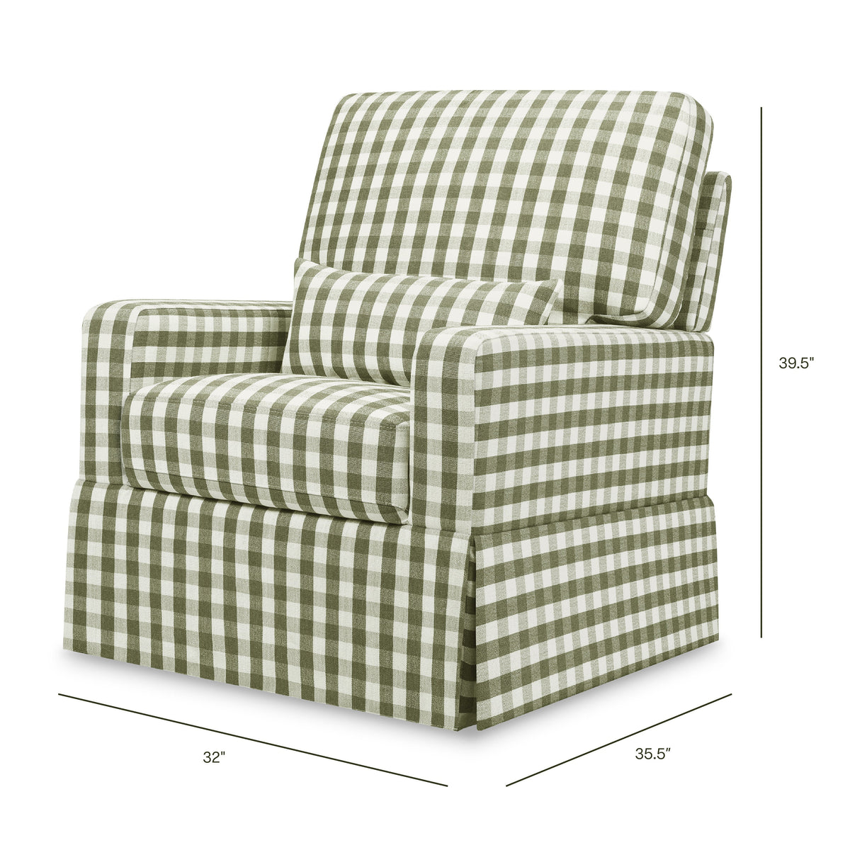 Sillón giratorio y mecedora Crawford con respaldo de almohada