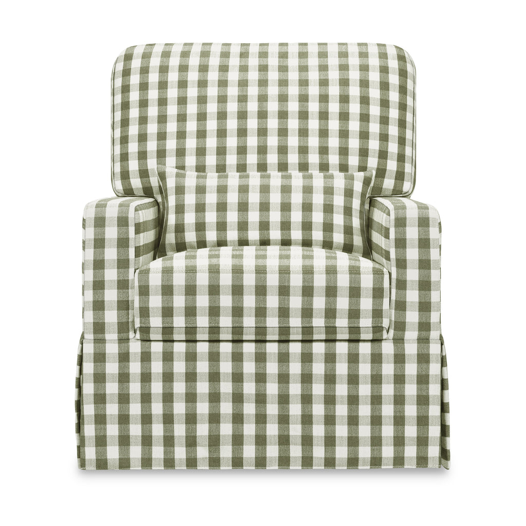 Sillón giratorio y mecedora Crawford con respaldo de almohada