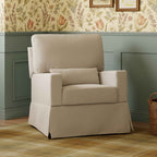 Sillón giratorio y mecedora Crawford con respaldo de almohada