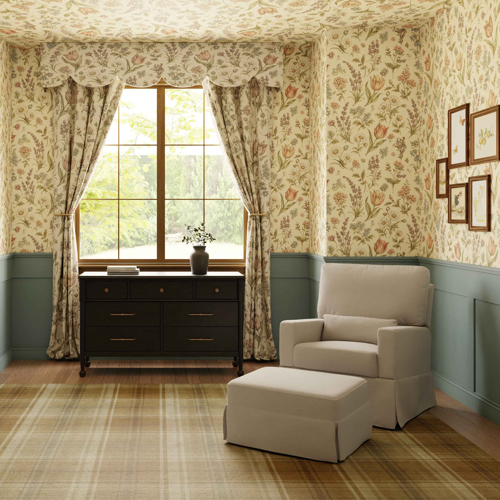 Sillón giratorio y mecedora Crawford con respaldo de almohada