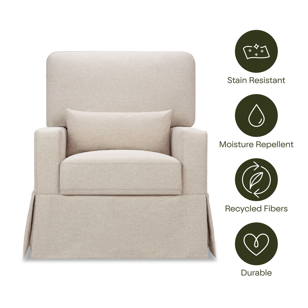 Sillón giratorio y mecedora Crawford con respaldo de almohada