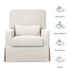 Sillón giratorio y mecedora Crawford con respaldo de almohada