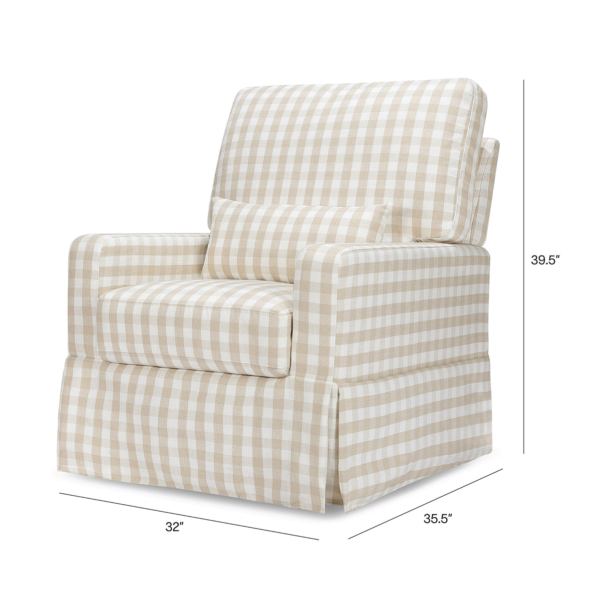 Sillón giratorio y mecedora Crawford con respaldo de almohada