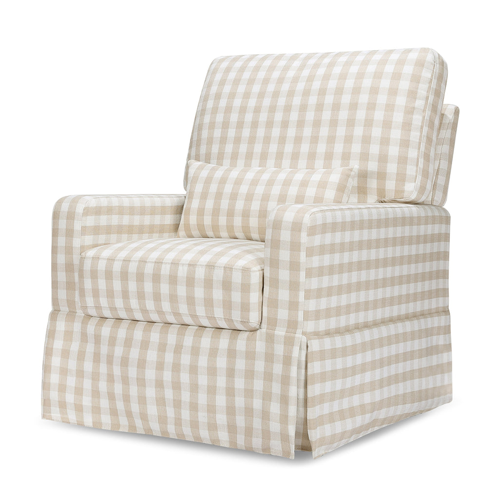 Sillón giratorio y mecedora Crawford con respaldo de almohada