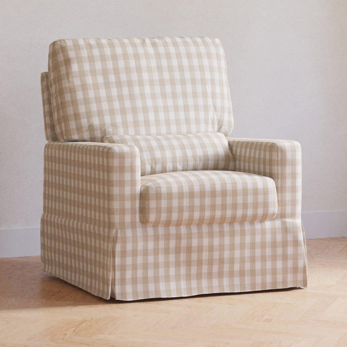 Sillón giratorio y mecedora Crawford con respaldo de almohada