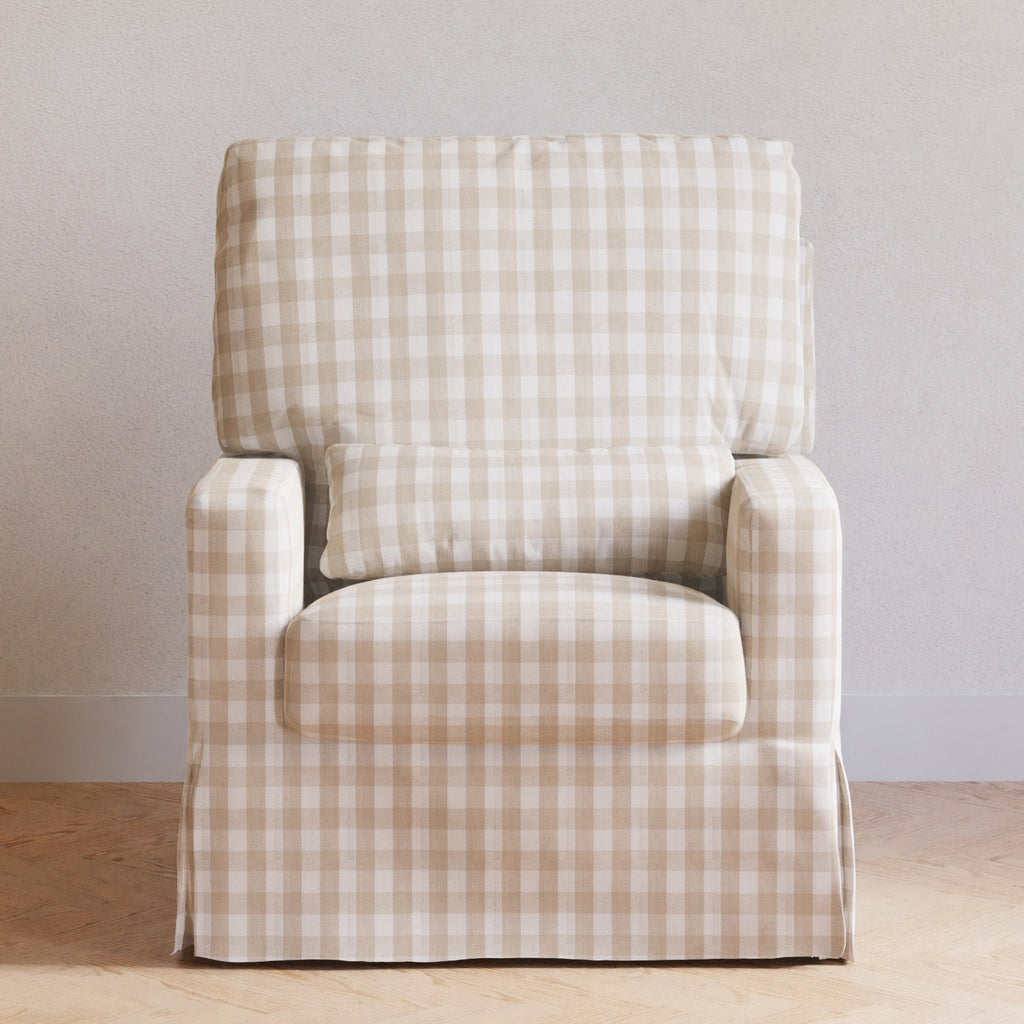 Sillón giratorio y mecedora Crawford con respaldo de almohada