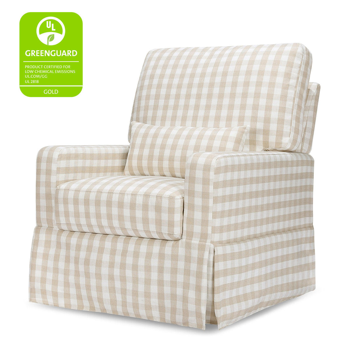 Sillón giratorio y mecedora Crawford con respaldo de almohada
