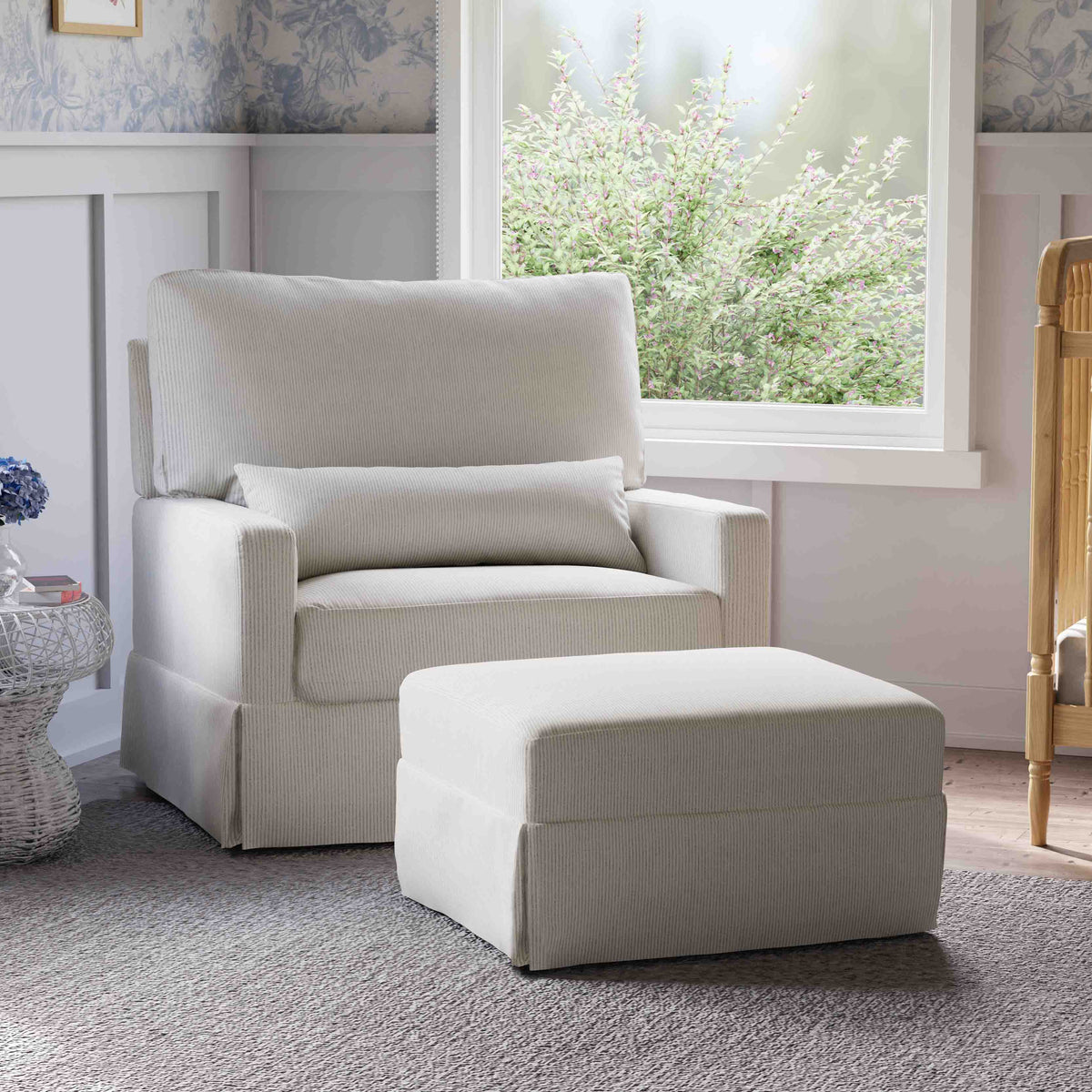 Crawford Pillowback Chair and a Half Comfort Swivel Glider