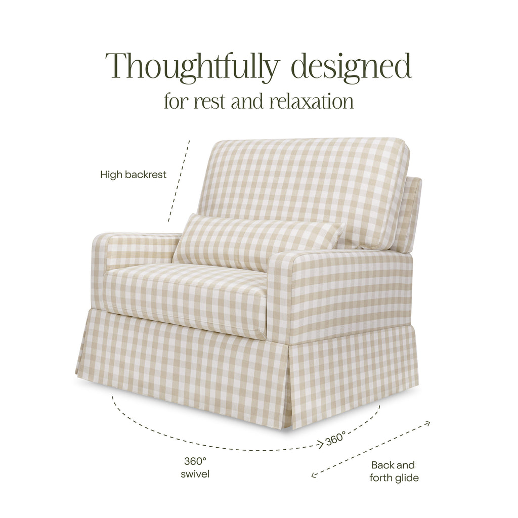 Crawford Pillowback Chair and a Half Comfort Swivel Glider