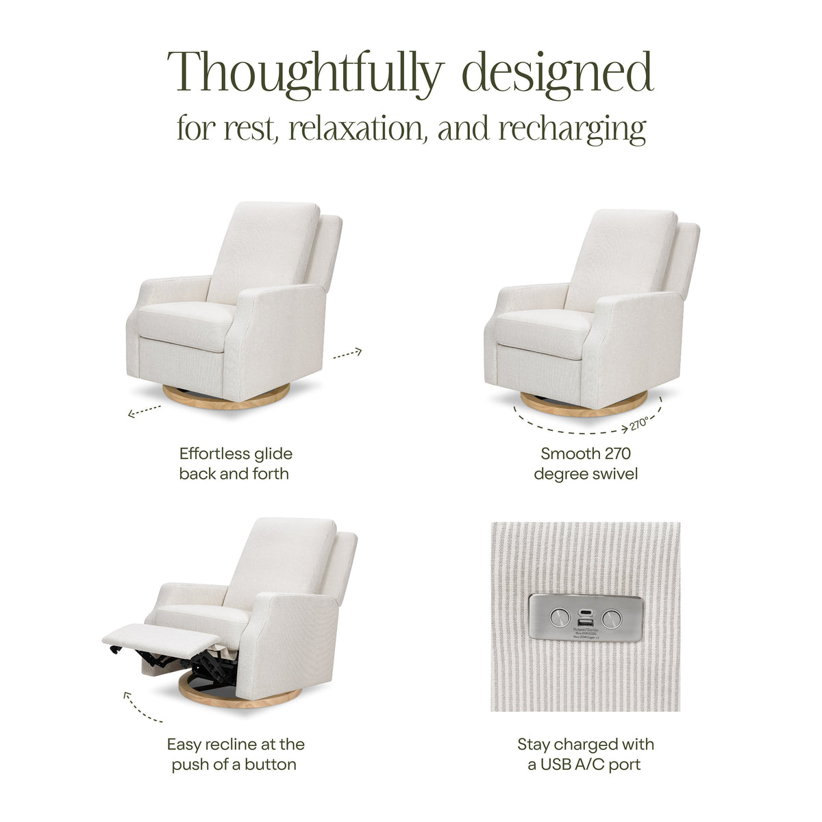 Crewe Electronic Recliner and Swivel Glider
