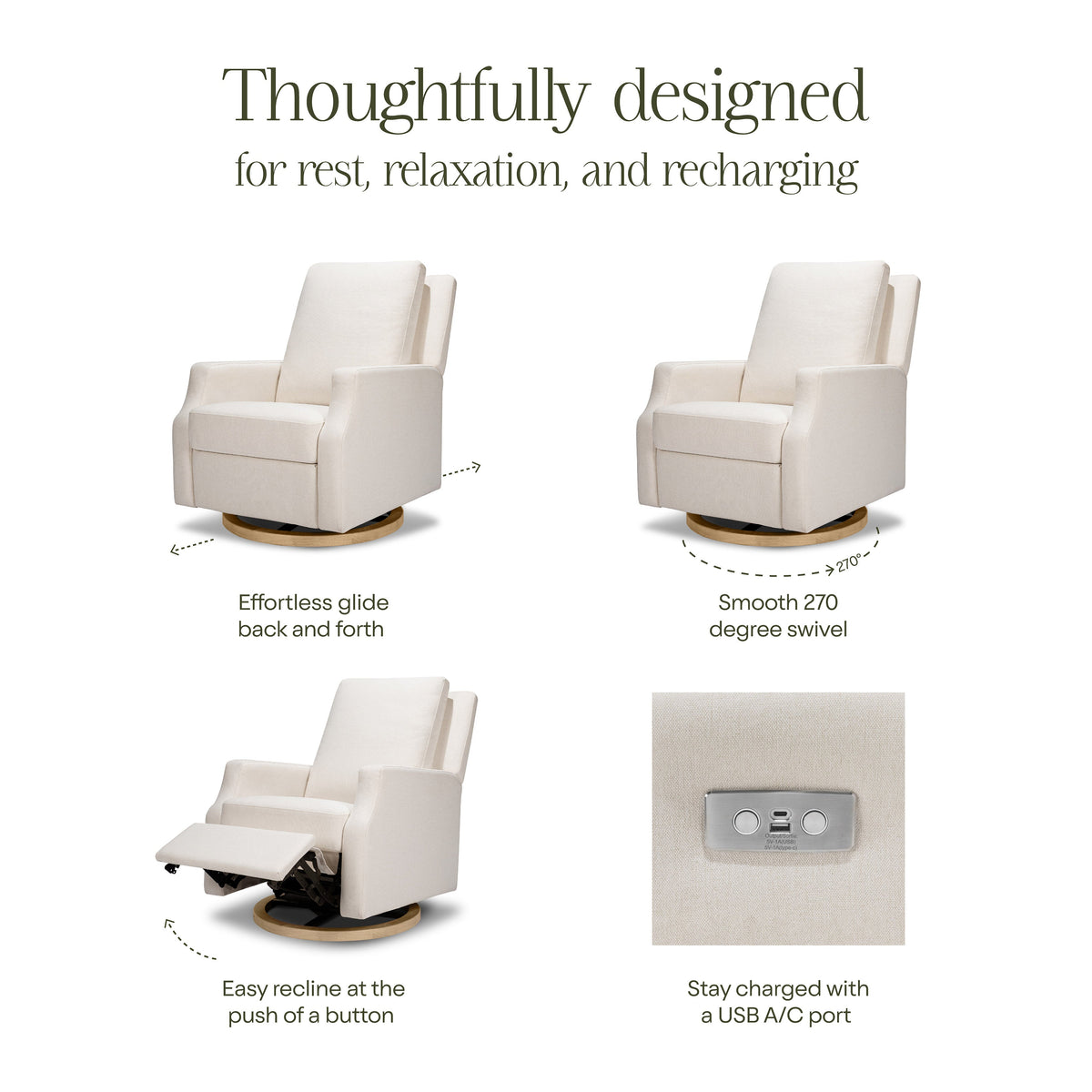 Crewe Electronic Recliner and Swivel Glider