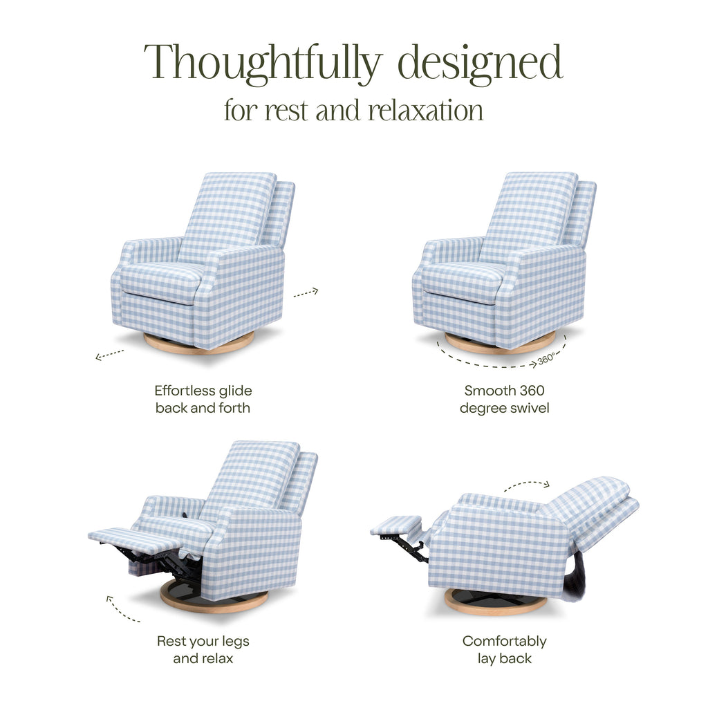 Sillón reclinable y mecedora giratoria Crewe