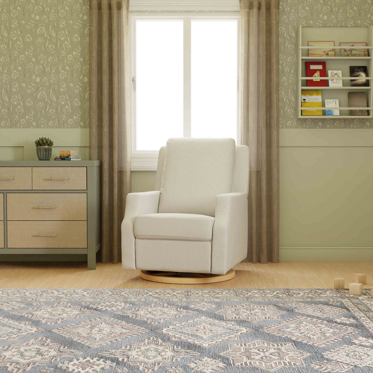 Sillón reclinable y mecedora giratoria Crewe