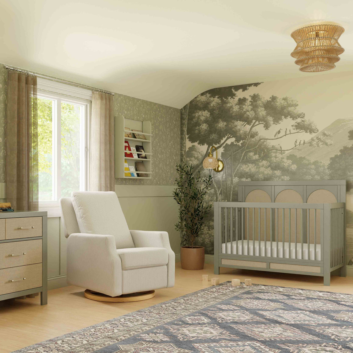 Sillón reclinable y mecedora giratoria Crewe