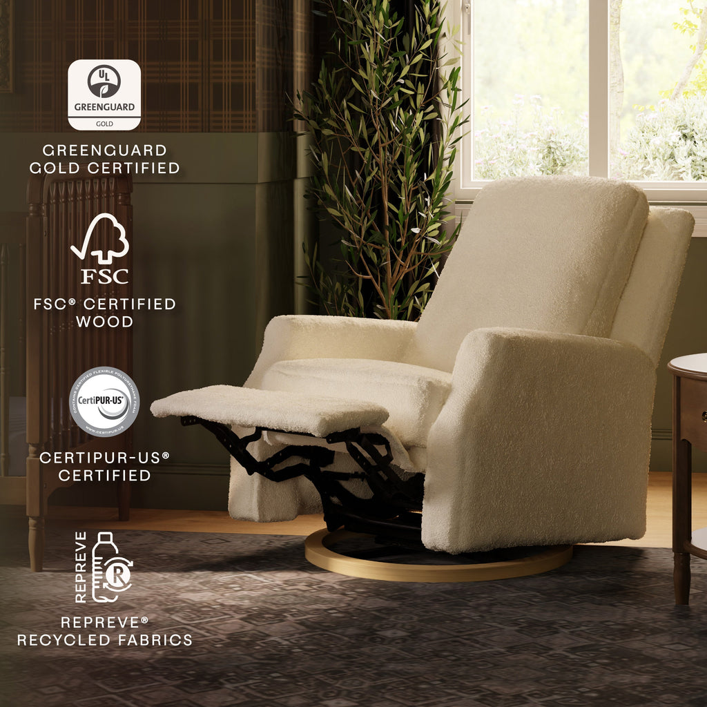 Sillón reclinable y mecedora giratoria Crewe