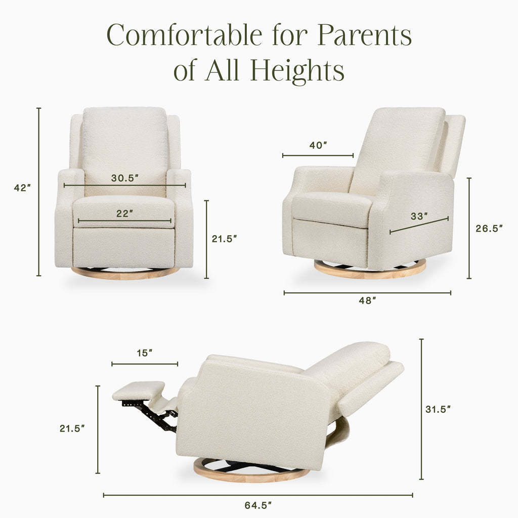 Sillón reclinable y mecedora giratoria Crewe