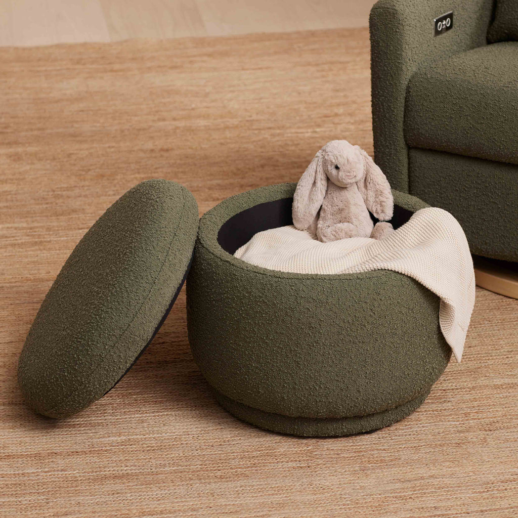 Enoki Storage Ottoman in Boucle