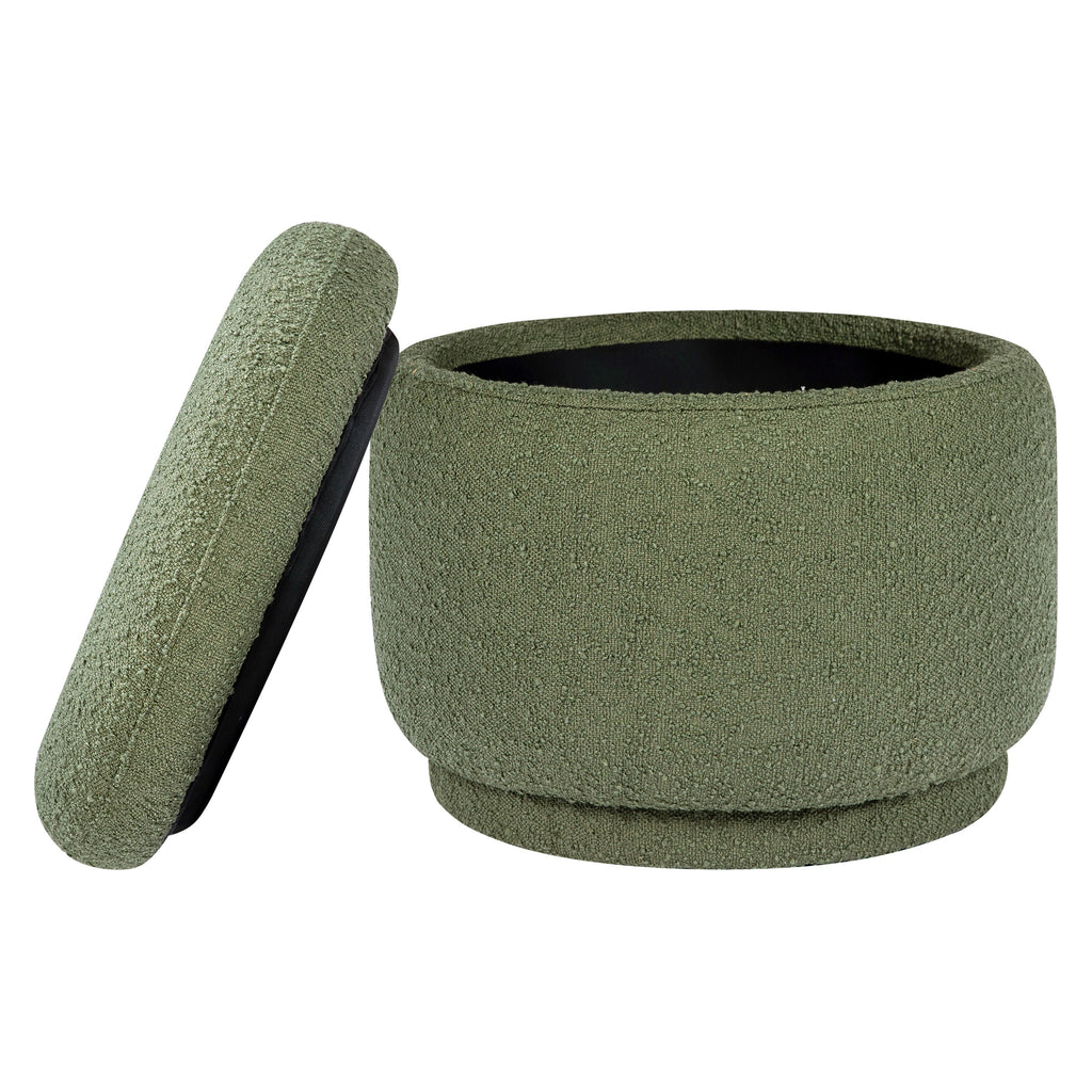 Enoki Storage Ottoman in Boucle