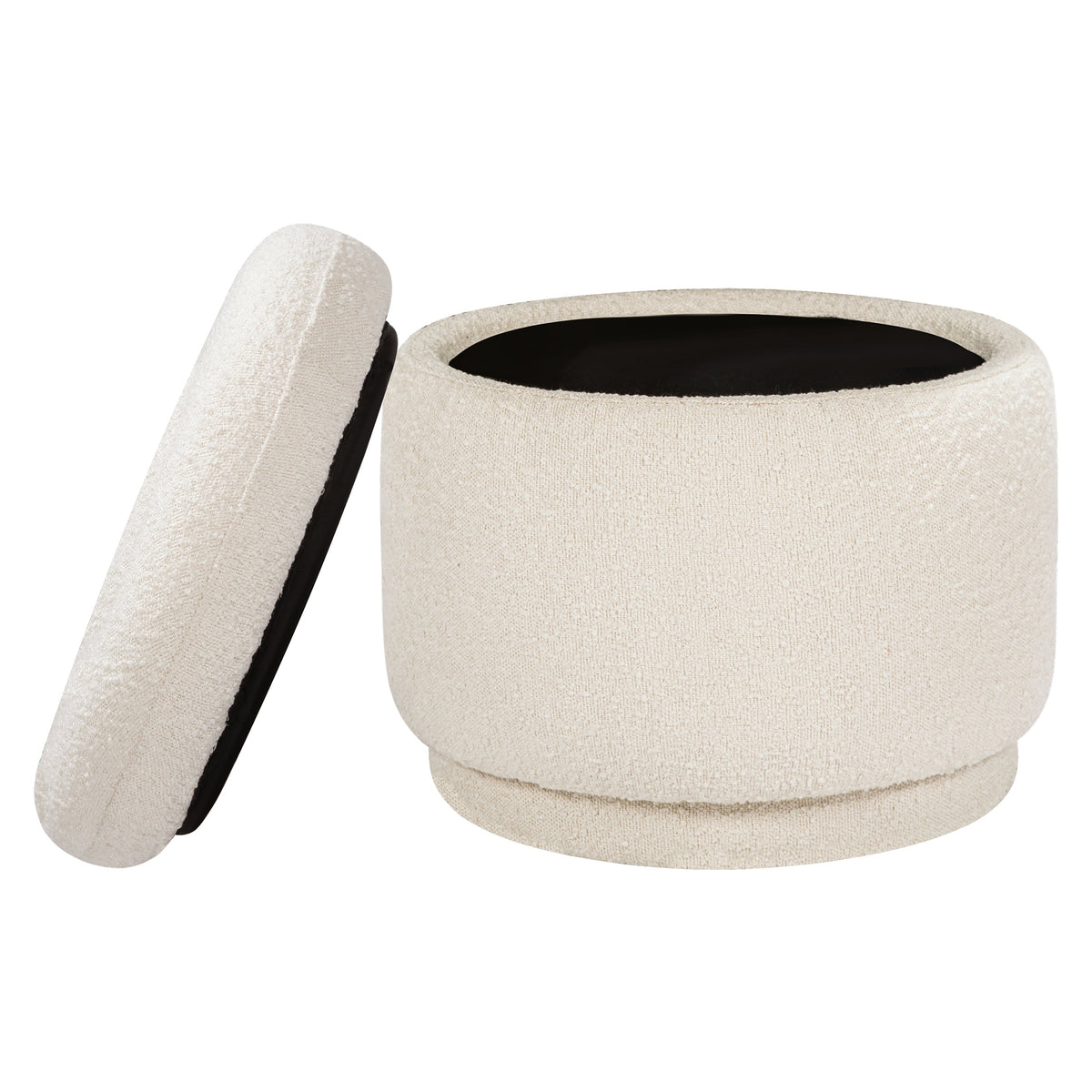 Enoki Storage Ottoman in Boucle