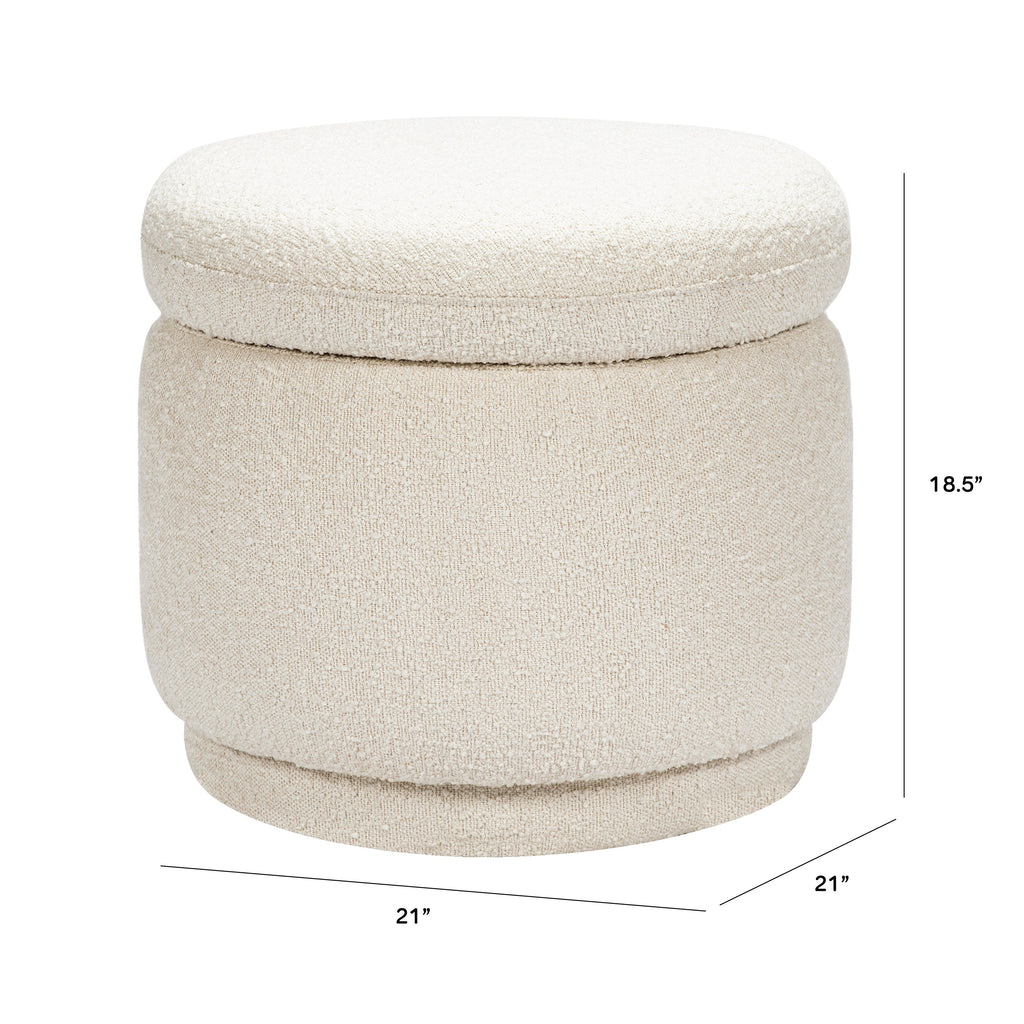 Enoki Storage Ottoman in Boucle