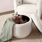 Enoki Storage Ottoman in Boucle