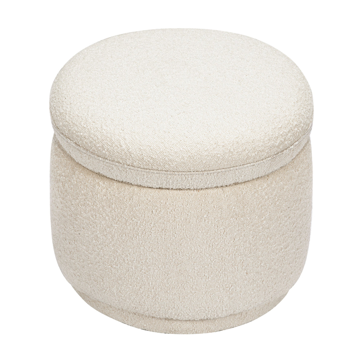 Enoki Storage Ottoman in Boucle