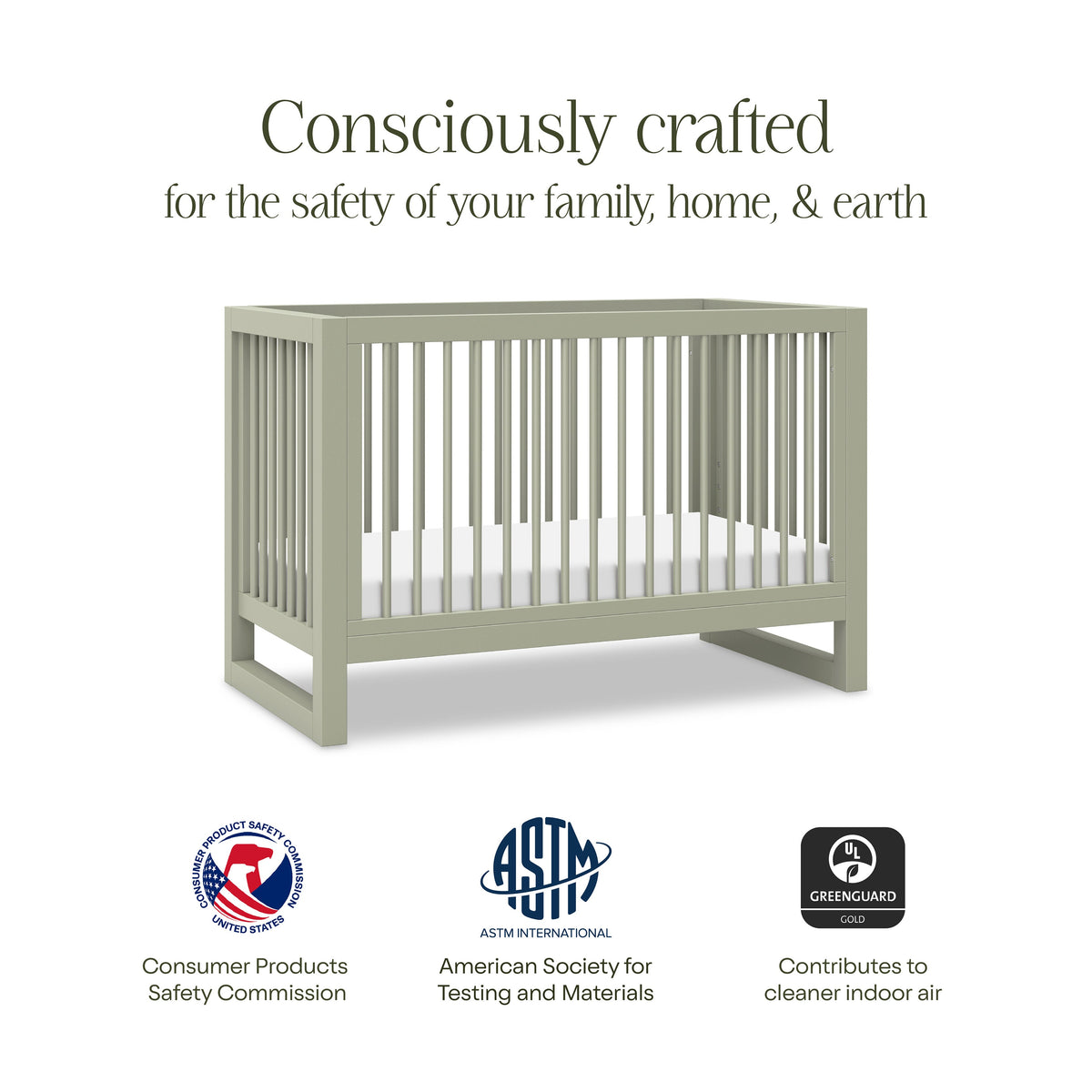 Cuna convertible 3 en 1 Nantucket con kit de conversión para cama de niño pequeño