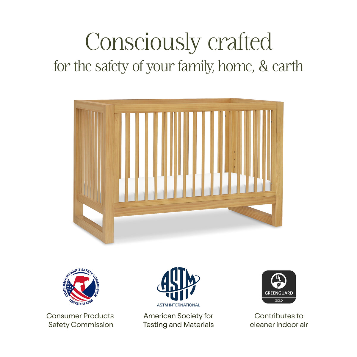 Cuna convertible 3 en 1 Nantucket con kit de conversión para cama de niño pequeño