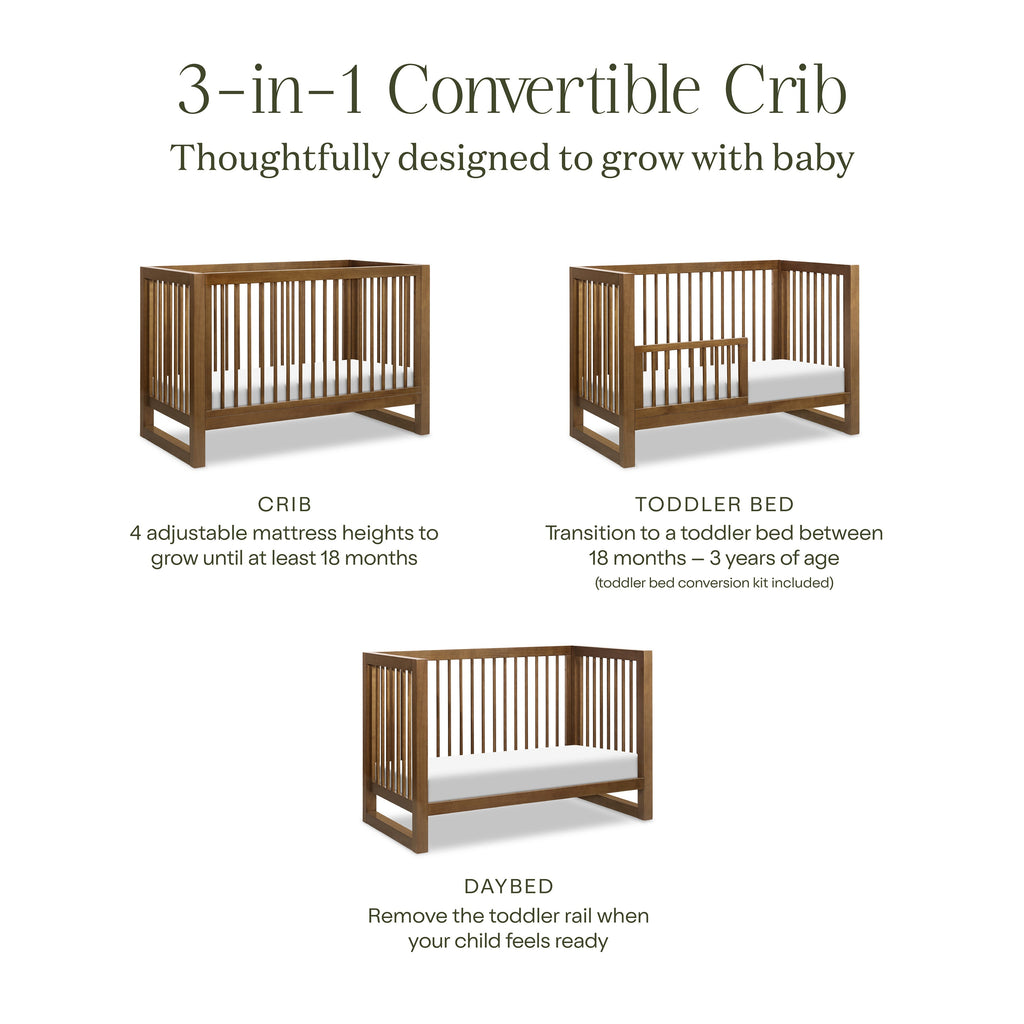 Nantucket 3-in-1 Convertible Crib with Toddler Bed Conversion Kit