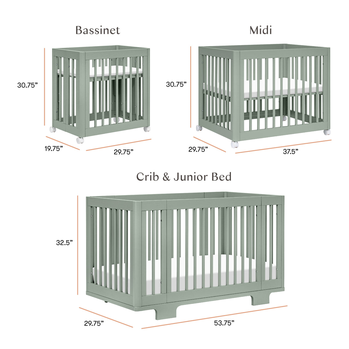 Yuzu 8-in-1 Convertible Crib with All-Stages® Conversion Kits