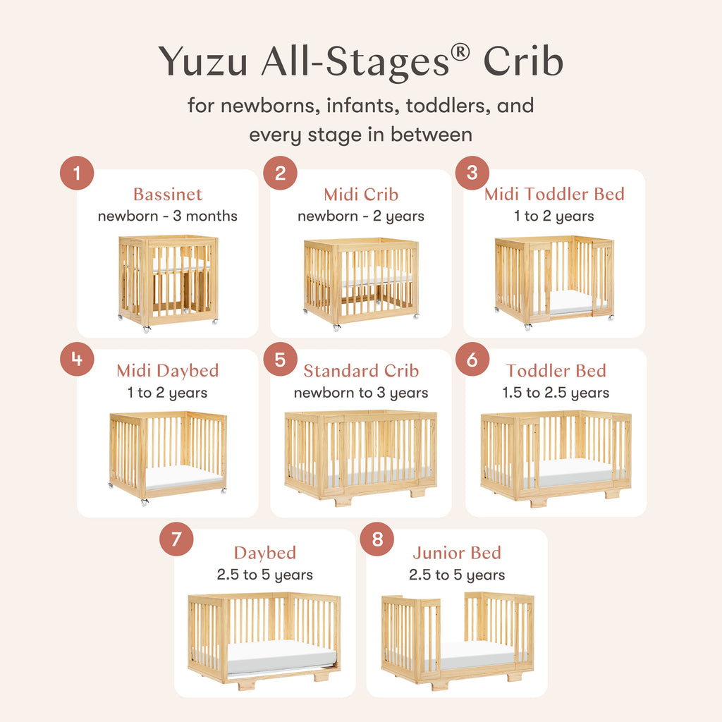 Yuzu 8-in-1 Convertible Crib with All-Stages® Conversion Kits
