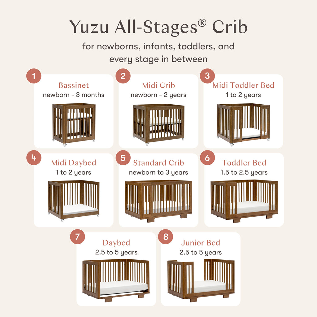 Yuzu 8-in-1 Convertible Crib with All-Stages® Conversion Kits