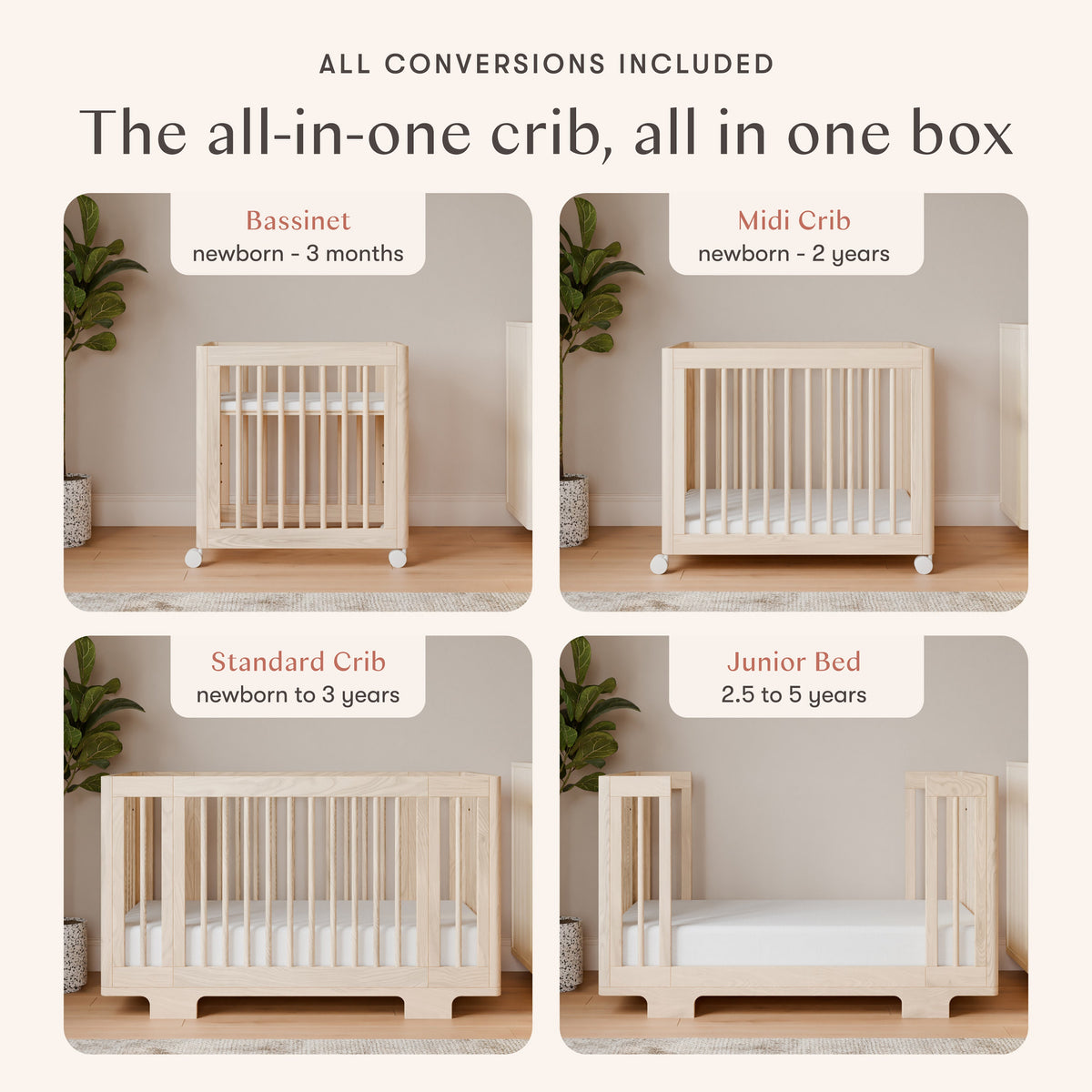 Yuzu 8-in-1 Convertible Crib with All-Stages® Conversion Kits