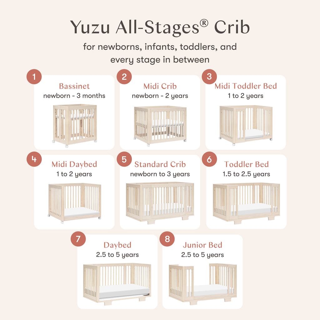 Yuzu 8-in-1 Convertible Crib with All-Stages® Conversion Kits