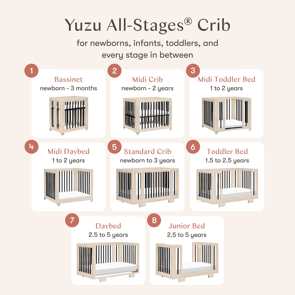 Yuzu 8-in-1 Convertible Crib with All-Stages® Conversion Kits
