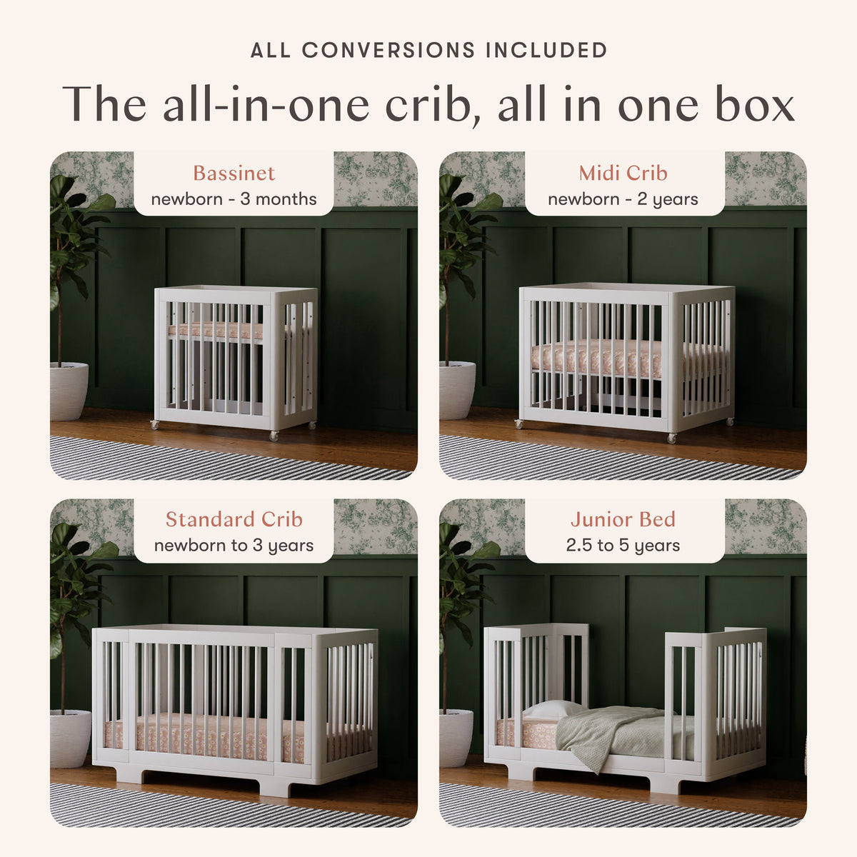 Yuzu 8-in-1 Convertible Crib with All-Stages® Conversion Kits
