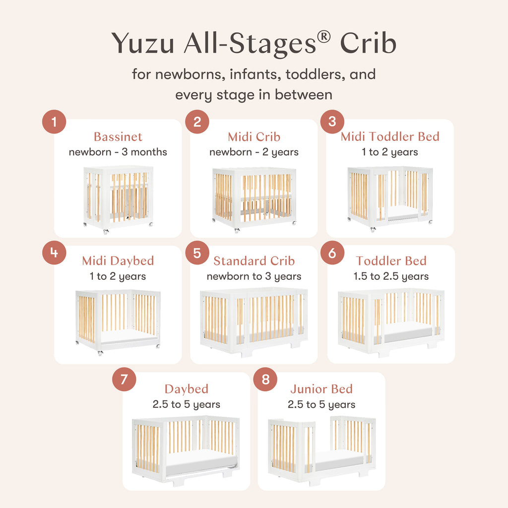 Yuzu 8-in-1 Convertible Crib with All-Stages® Conversion Kits