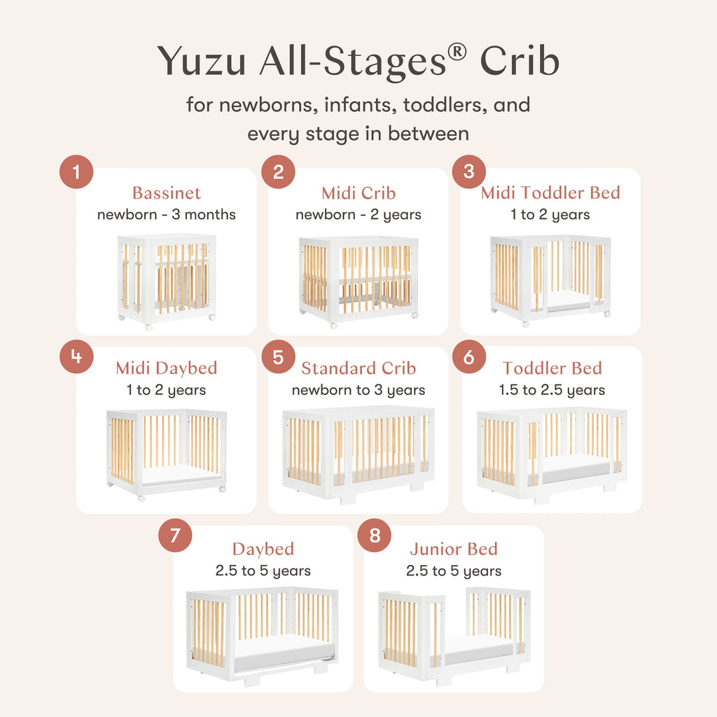 Yuzu 8-in-1 Convertible Crib with All-Stages® Conversion Kits