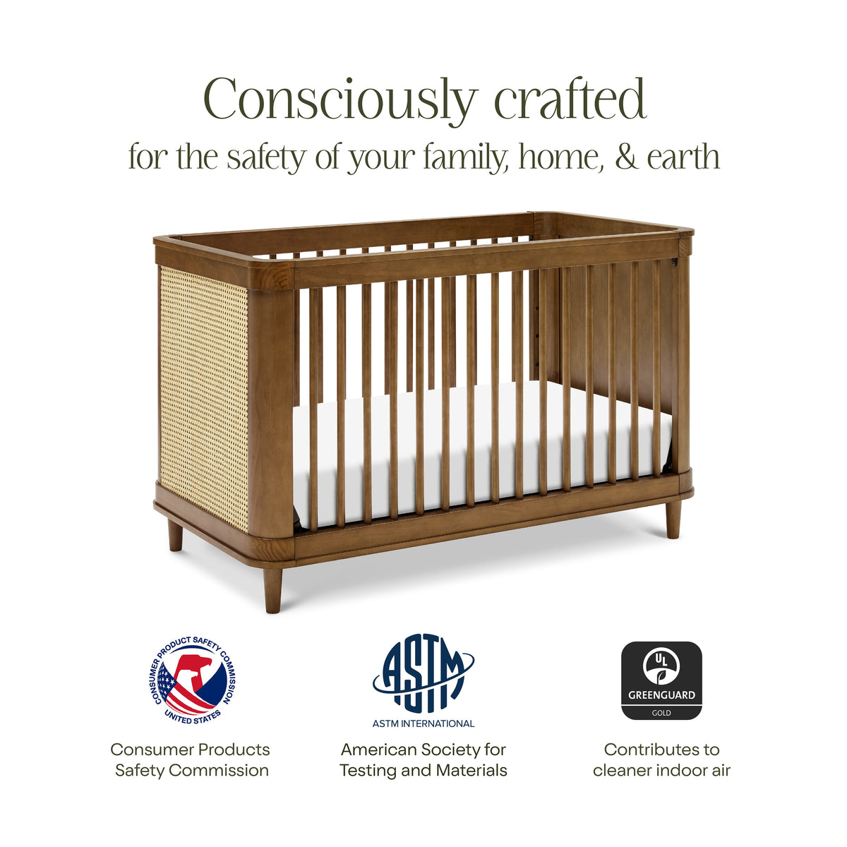 Marin with Cane 3-in-1 Convertible Crib