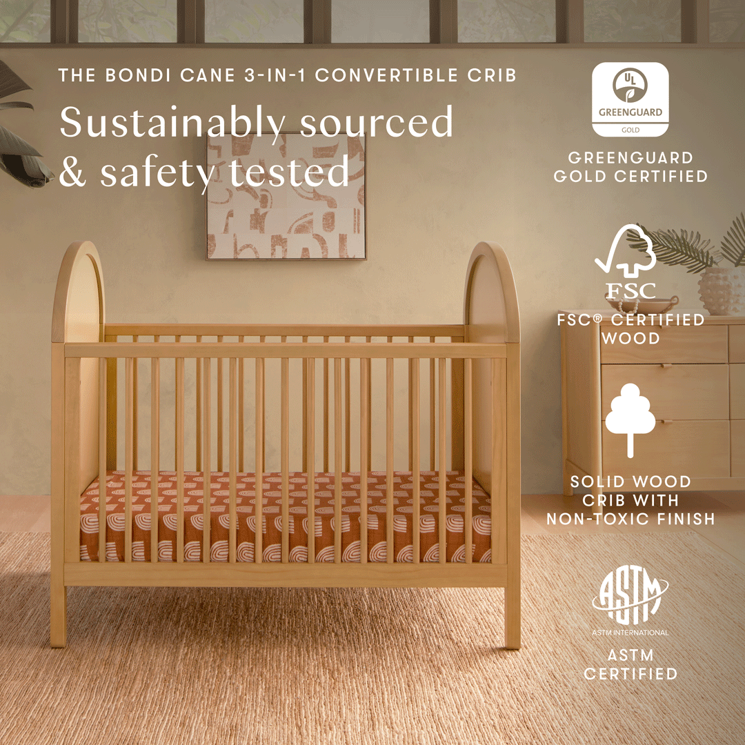 Cuna convertible 3 en 1 Bondi Cane con kit de conversión para cama de niño pequeño