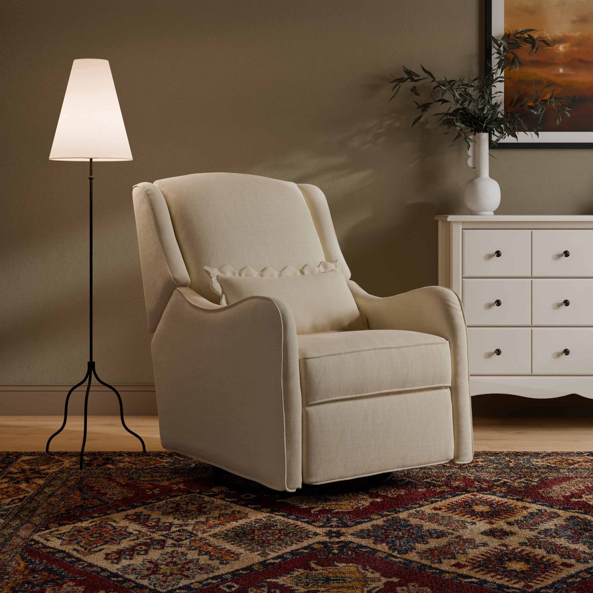 Sillón reclinable y mecedora giratoria Devon