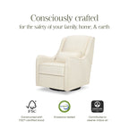 Sillón reclinable y mecedora giratoria Devon