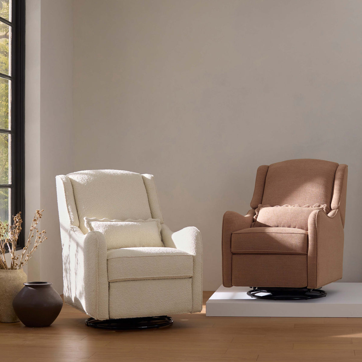 Sillón reclinable y mecedora giratoria Devon