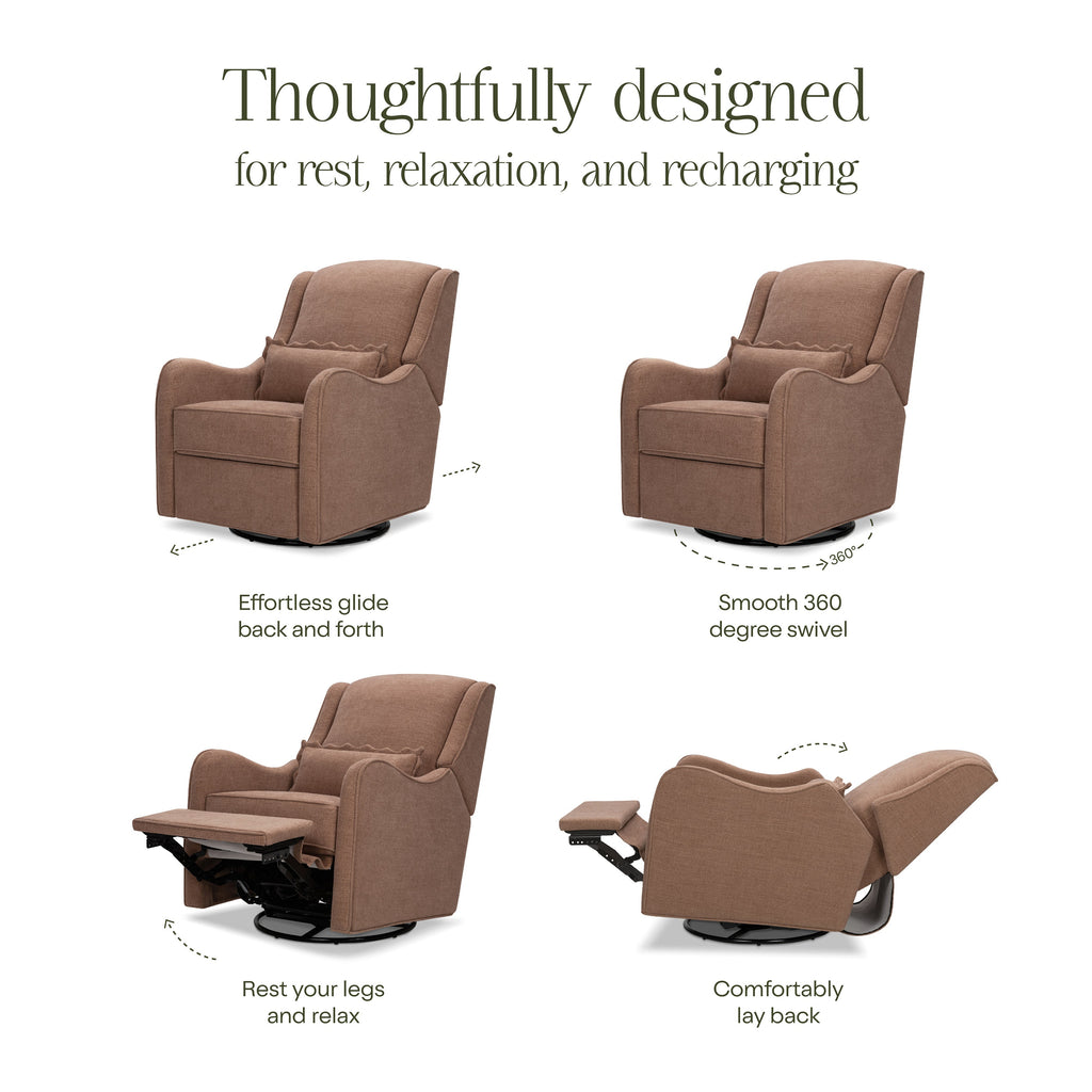 Sillón reclinable y mecedora giratoria Devon
