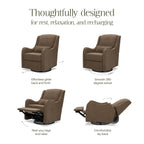 Sillón reclinable y mecedora giratoria Devon