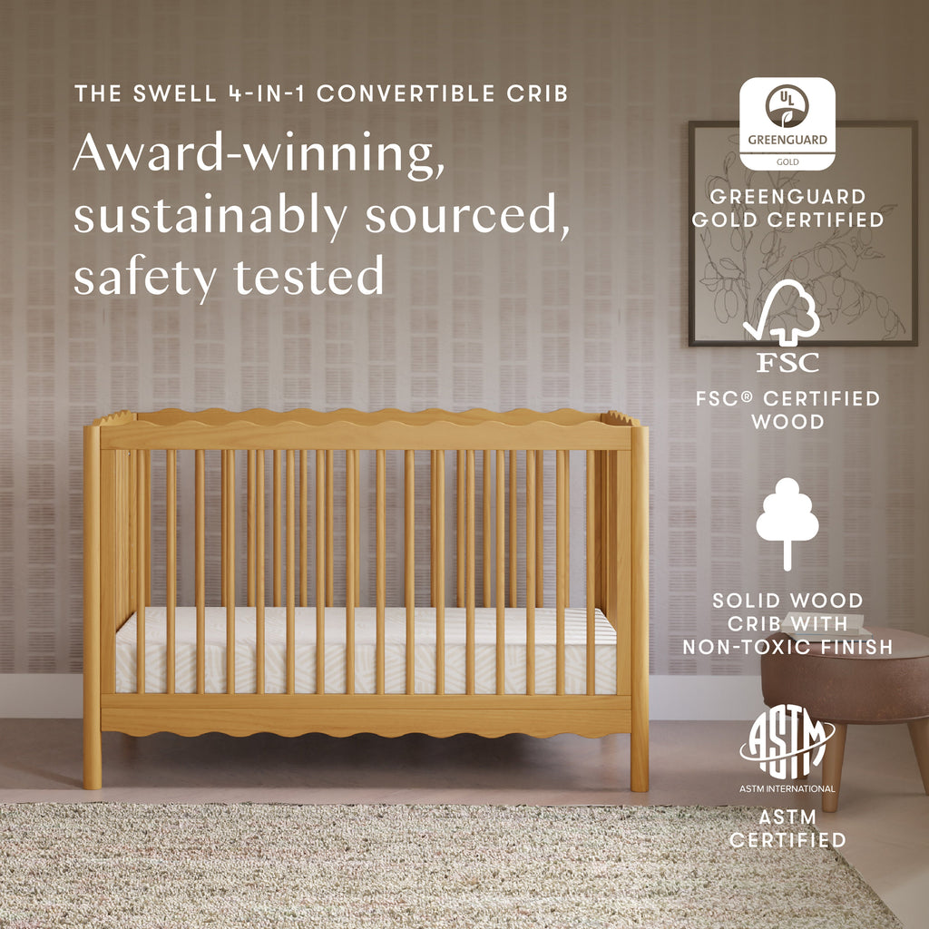 Swell 4-in-1 Convertible Crib with Toddler Bed Conversion Kit